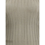 Brunello Cucinelli Lurex Tank Top with ribbed design and shimmer fabric, showcasing elegant contemporary style and refined fit.