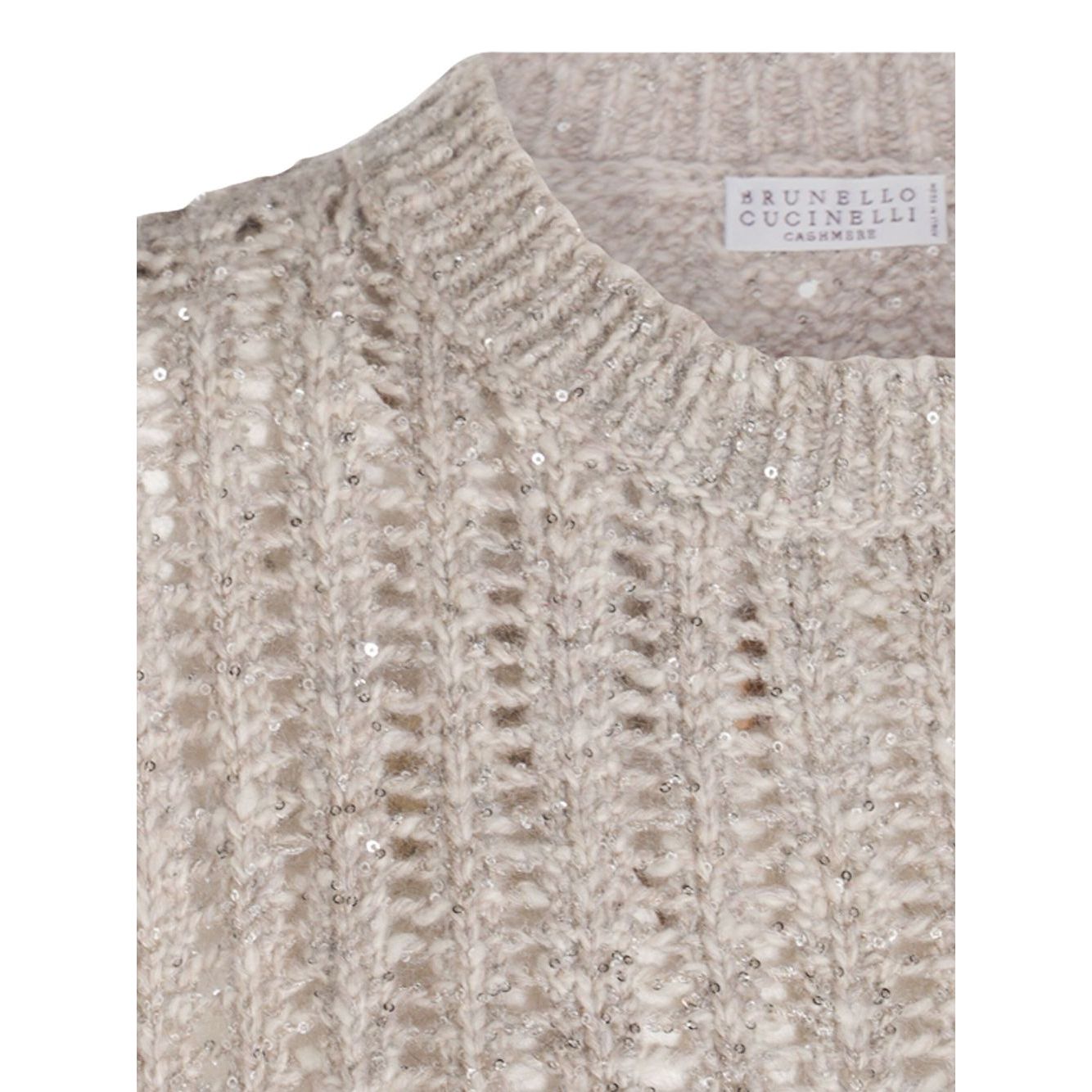 Brunello Cucinelli Natural Knitted Crewneck Vest