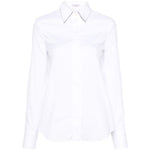 Brunello Cucinelli Shirts White with Monili detail and pointed collar, long sleeves, buttoned cuffs, and curved hem.