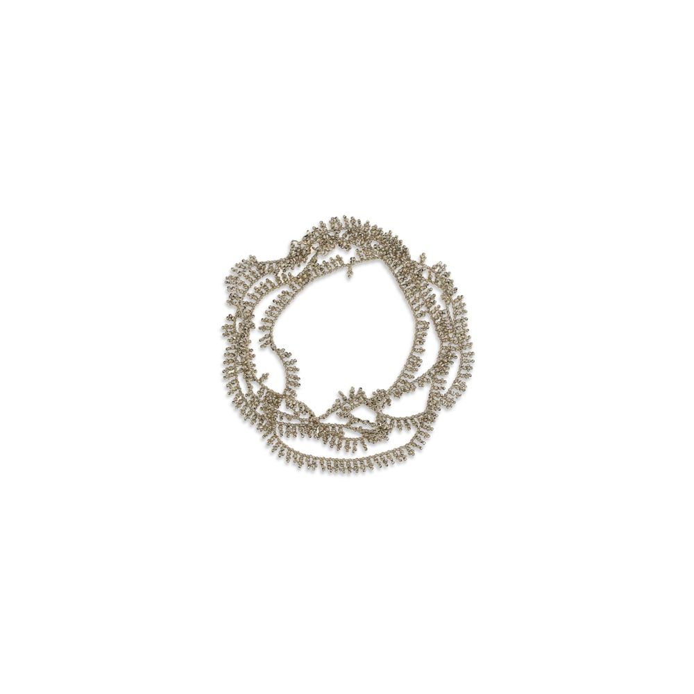 Brunello Cucinelli Silver Silver Bracelet, elegant knotted design, nickel-free, adjustable hook-and-eye closure, 150 cm length for versatile styling.