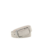 Brunello Cucinelli Suede Belt with square buckle, 3 cm thick, elegant design, made in Italy from high-quality calf leather, SS25 collection.