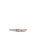 Brunello Cucinelli Suede Belt with square buckle in high-quality calf leather, elegant accessory perfect for any outfit.