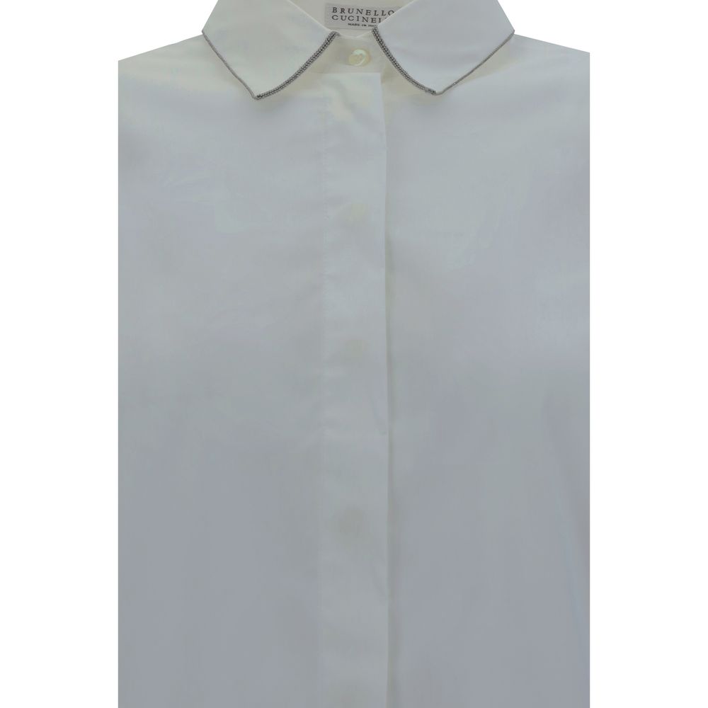 Brunello Cucinelli White Cotton Dress Shirt