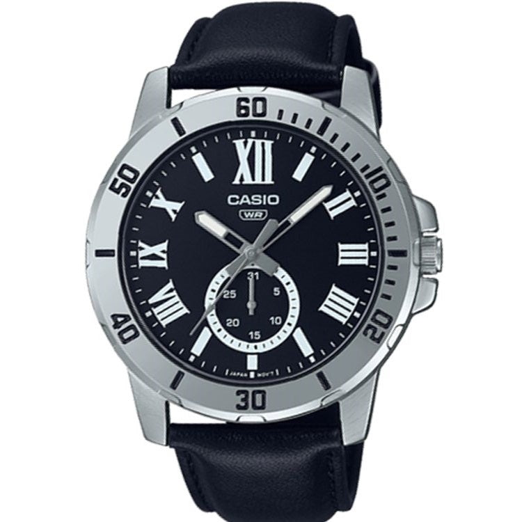 CASIO COLLECTION Mod. DIVER DATE LEATHER - BLACK