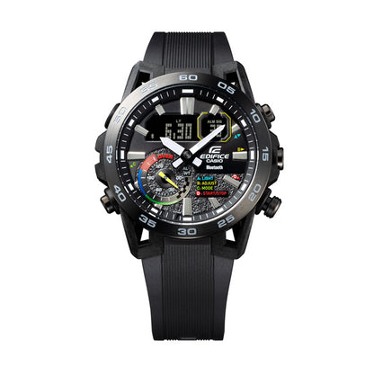 CASIO EDIFICE Mod. RACING MULTI COLOR SERIE wristwatch with a multifunction quartz movement and water-resistant design, shown in official packaging.