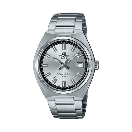 CASIO EDIFICE Mod. SPORT. DATA - SILVER wristwatch with stainless steel bracelet, water-resistant, sapphire dial for gentlemen.