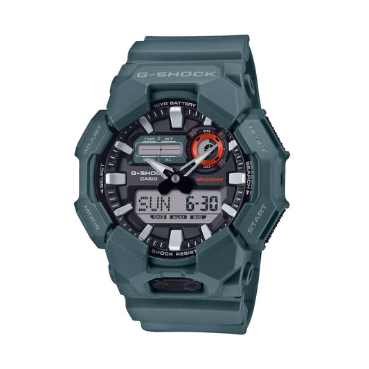 CASIO G-SHOCK Mod. NEW RUGGED BASIC Analog-Digital 10-Year Battery wristwatch with 20 ATM water resistance and carbon-resin case in official box.