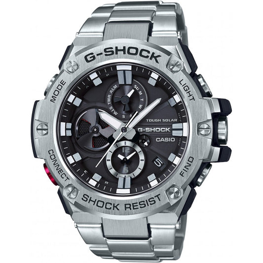CASIO G-SHOCK WATCHES Mod. GST-B100D-1AER, water-resistant 20 ATM, solar multifunction wristwatch with stainless steel and resin case