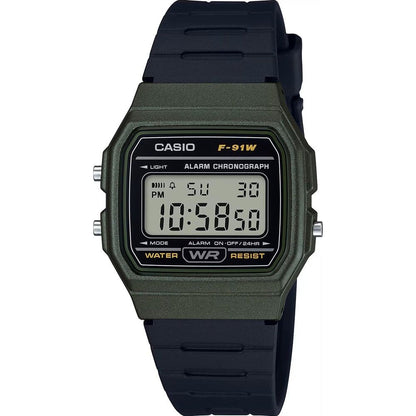 CASIO VINTAGE Mod. F-91 BIO RESIN STRAP - FOREST GREEN WATCHES