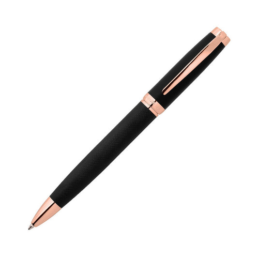 CERRUTI WRITING FASHION ACCESSORIES Mod. NSY1454E luxury pen with black barrel and rose gold accents