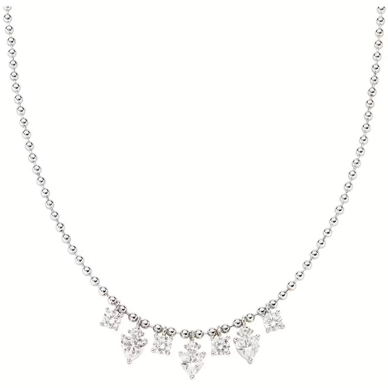 AMEN JEWELRY Mod. CLPACUBBBZ3 silver necklace with crystal accents