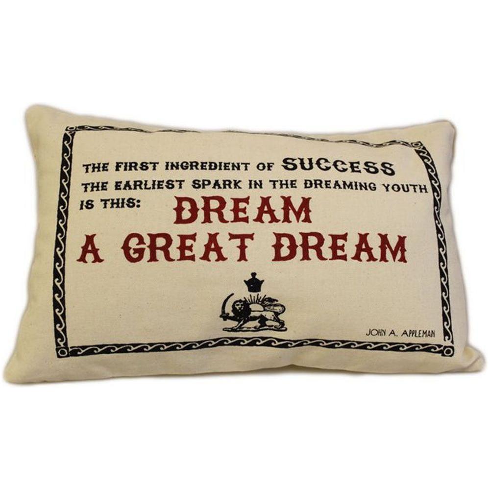 CUSCINI LETTERARI - Copricuscino in Juta lavata / Cotton pillow case GREAT DREAM - Size 38x25cm
