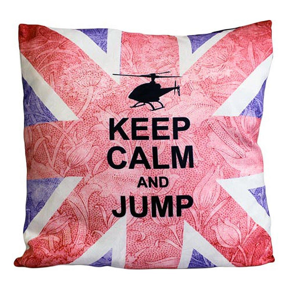 CUSCINI LETTERARI - Copricuscino in Juta lavata / Cotton pillow case  KEEP CALM AND JUMP - Size 40x40cm