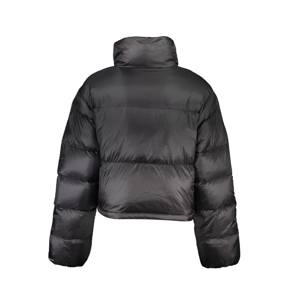 Calvin Klein Black Polyamide Jackets & Coat, short jacket with long sleeves, 2 pockets, zip closure, logo print, eco-friendly 100% recycled.