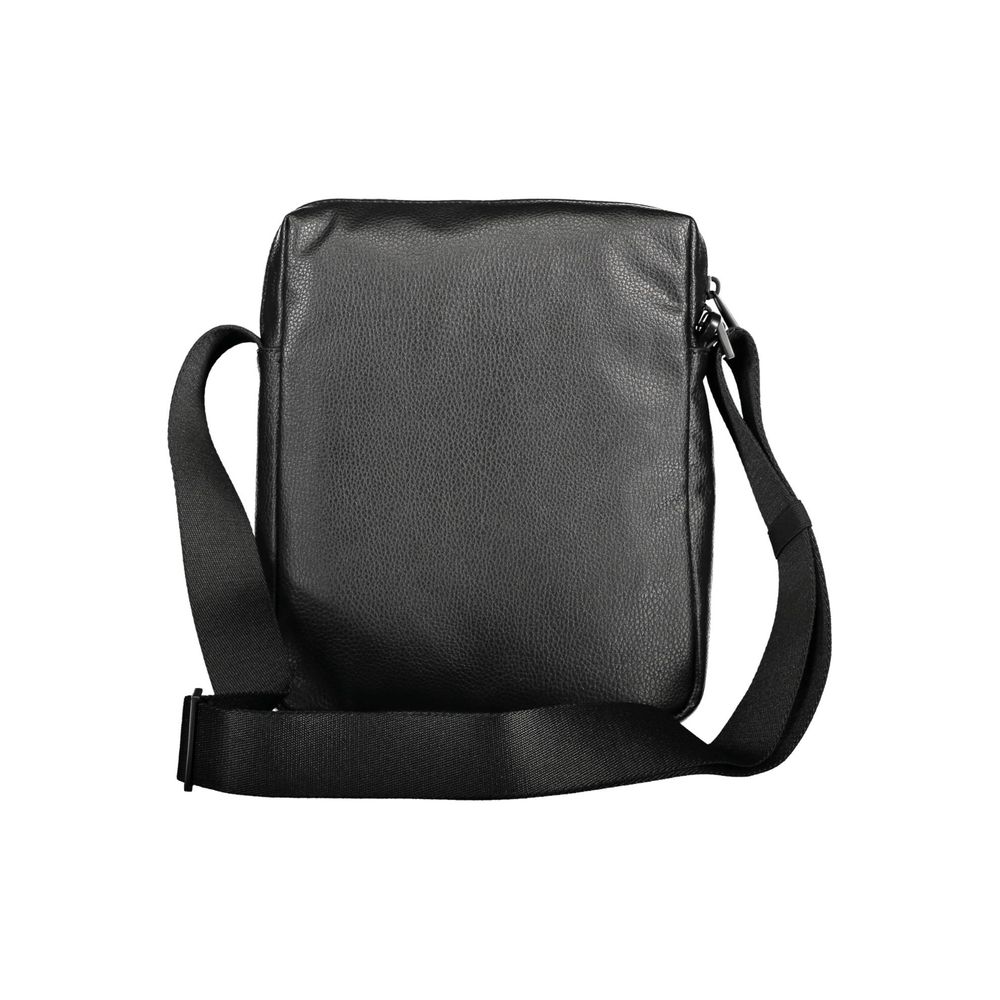 Calvin Klein Black Polyester Men Shoulder Bag with adjustable strap and minimalist design, eco-friendly and practical for everyday use.