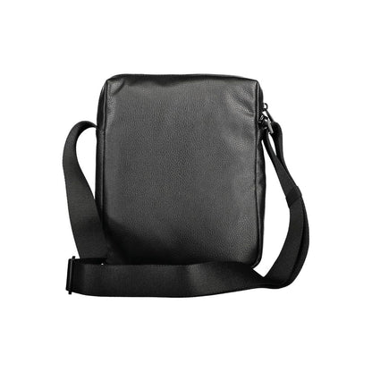 Calvin Klein Black Polyester Men Shoulder Bag with adjustable strap and minimalist design, eco-friendly and practical for everyday use.