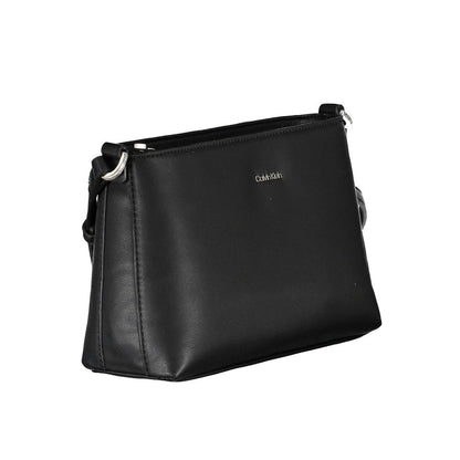 Calvin Klein Black Polyester Women Handbag, eco-friendly shoulder bag with sleek minimalist design for modern trendsetter