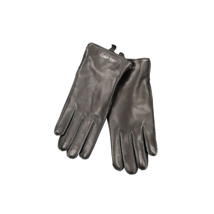 Calvin Klein Black Wool Glove with contrasting details and logo design, offering style and warmth.
