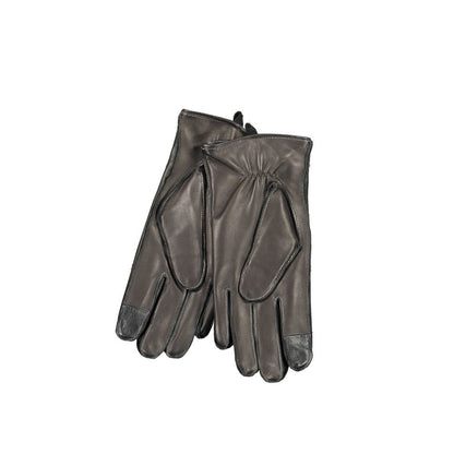 Calvin Klein Black Wool Glove with contrasting details and logo, stylish winter gloves for a fashionable and warm accessory.