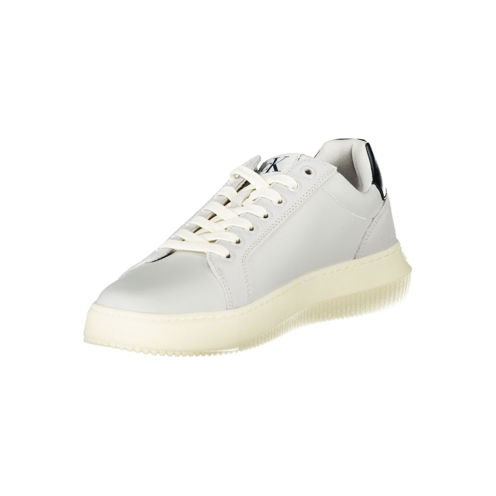 Alt Tag: Calvin Klein Brown Leather Men Sneaker with eco-friendly features and dynamic print for sustainable style and comfort.