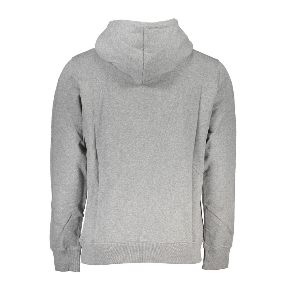 Calvin Klein "Gray Cotton Men Sweater with Hood and Central Pocket"