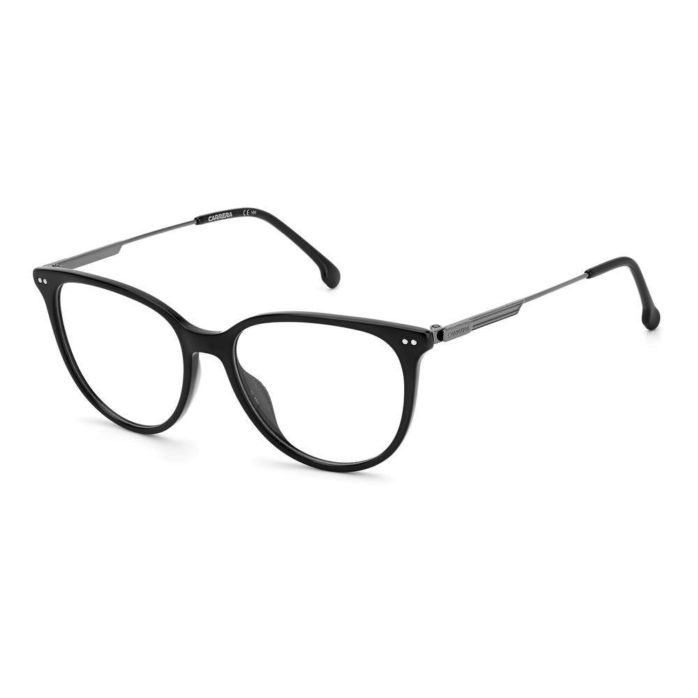 Carrera Black Acetate Glasses (Frames) featuring black acetate material, size 52/16/145 mm, stylish eyewear for women.