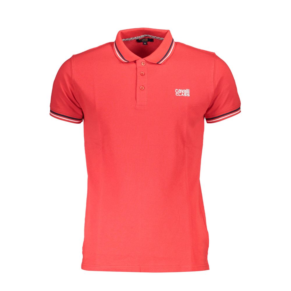 Cavalli Class Red Cotton Men Polo Shirt