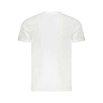Back view of Cavalli Class White Cotton T-Shirt with short sleeves and crew neck.