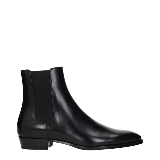 Celine Black Leather Ankle Boots