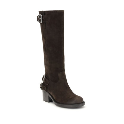 Chloé Brown Calf Leather Bos Taurus Lace-Up Boots