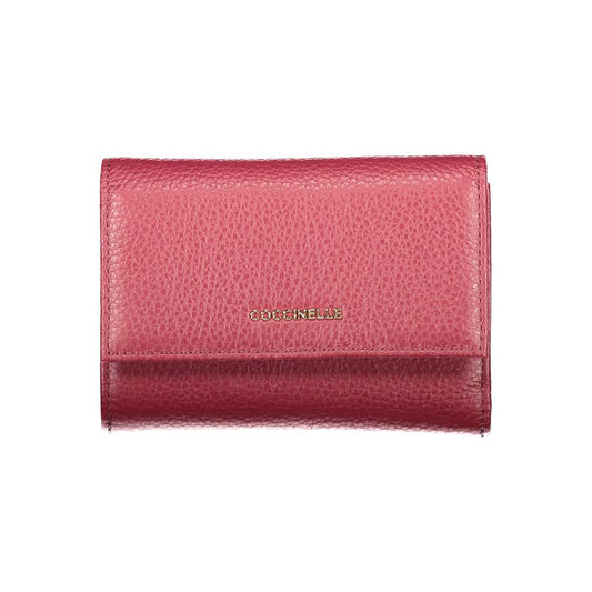 Coccinelle Purple Leather Women Wallet - Italian-crafted elegant wallet with multiple compartments and iconic logo.