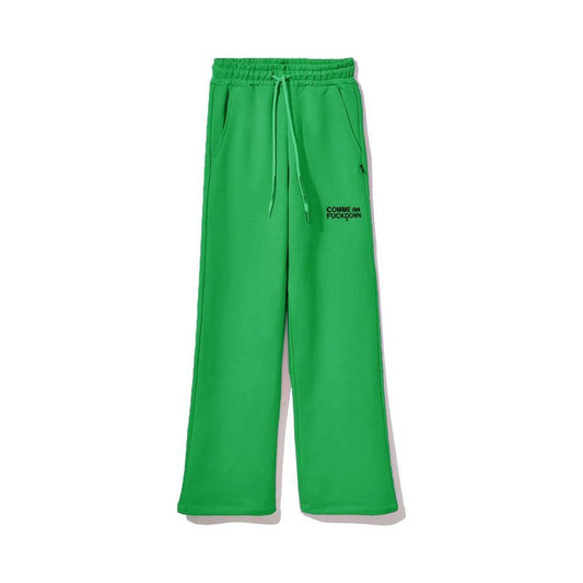 Comme Des Fuckdown Green Cotton Women Palazzo Pants