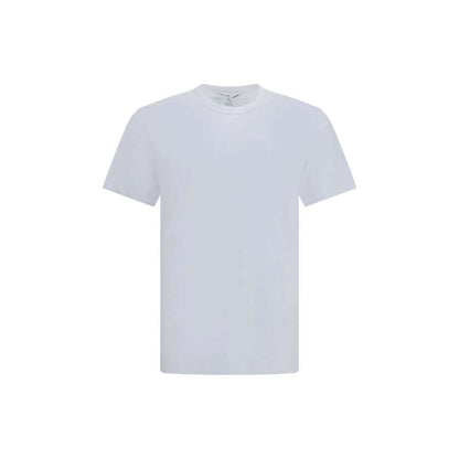 Comme Des Garçons White Cotton Sportswear T-Shirt with crew neck and short sleeves, featuring a minimalist logo print on the back.