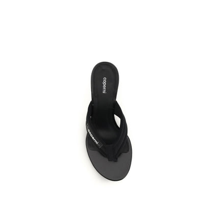 Coperni Black Polyamide Wedge Sandals 1728,72470364320,Black,Coperni,EU37/US7,EU38/US8,EU39/US9,EU40/US10,EU41/US11,New with tags,Sandals - Shoes,Shoes,Wedges - Sandals - Shoes,Women