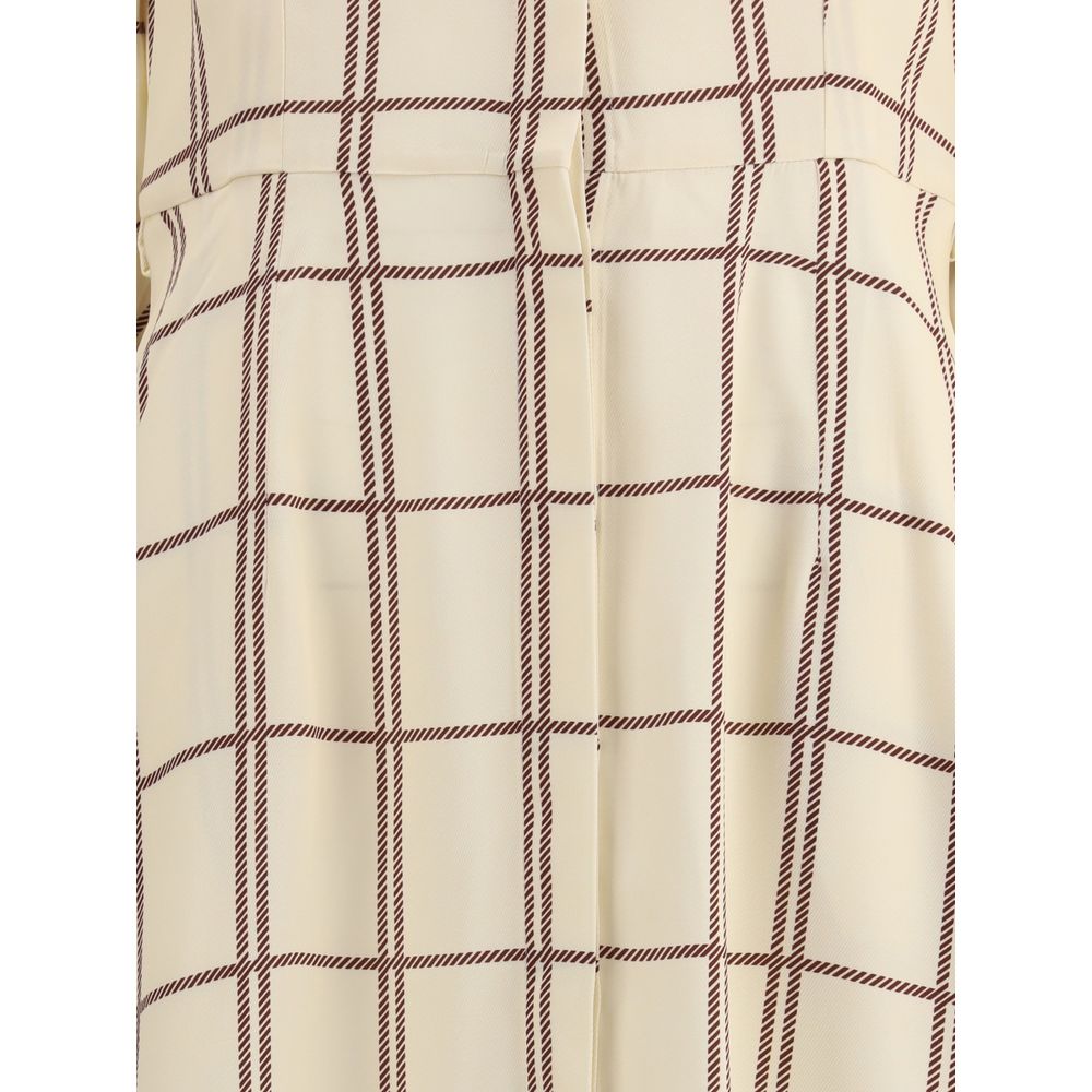 Crida Milano Multicolor Viscose Casual Dress with checked pattern and classic collar, showcasing contemporary design and elegance.