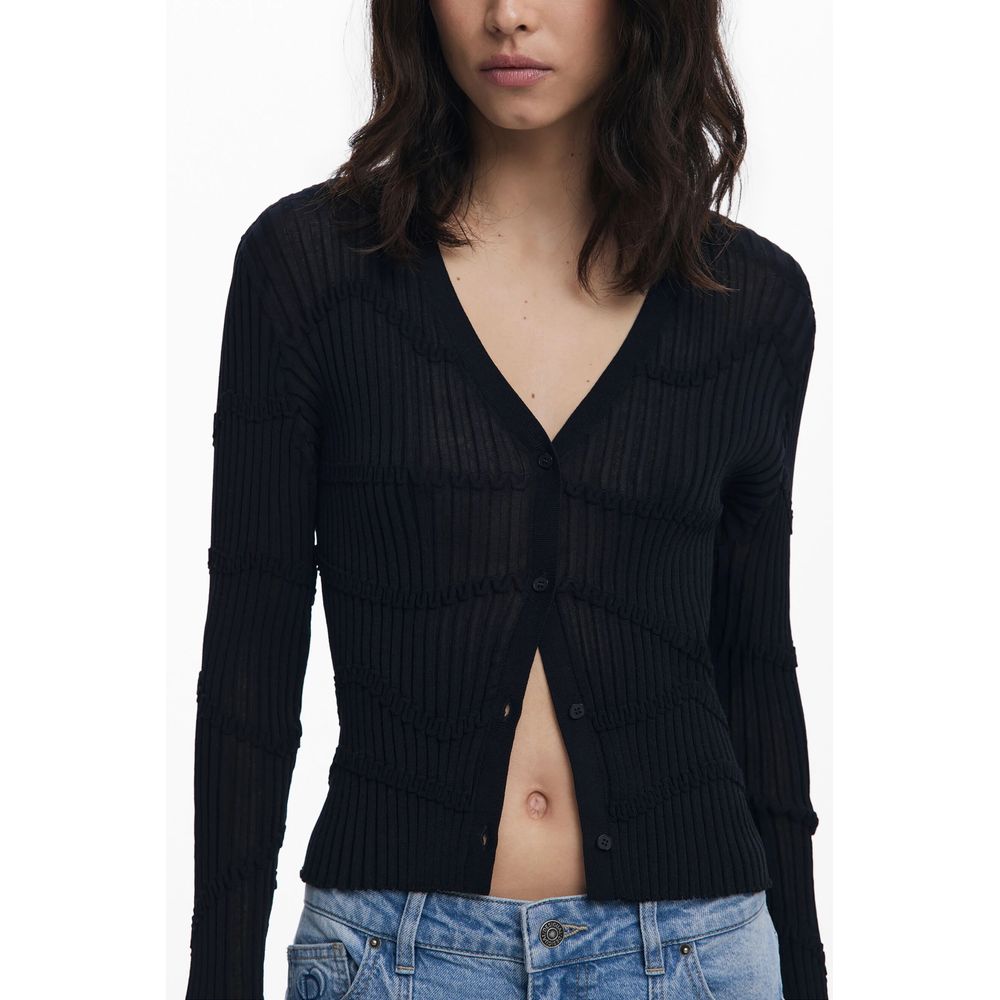 Desigual Black Viscose Women Cardigan