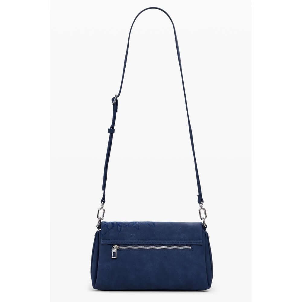 Desigual Blue Polyethylene Women Handbag with adjustable strap and external pocket for versatile style and organization.