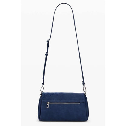 Desigual Blue Polyethylene Women Handbag with adjustable strap and external pocket for versatile style and organization.