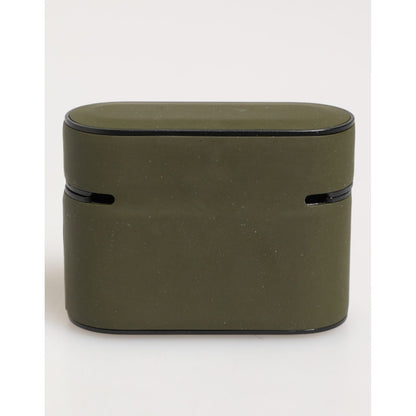 Dolce & Gabbana Army Green Rubber Logo Embossed Accessory Airpods Case