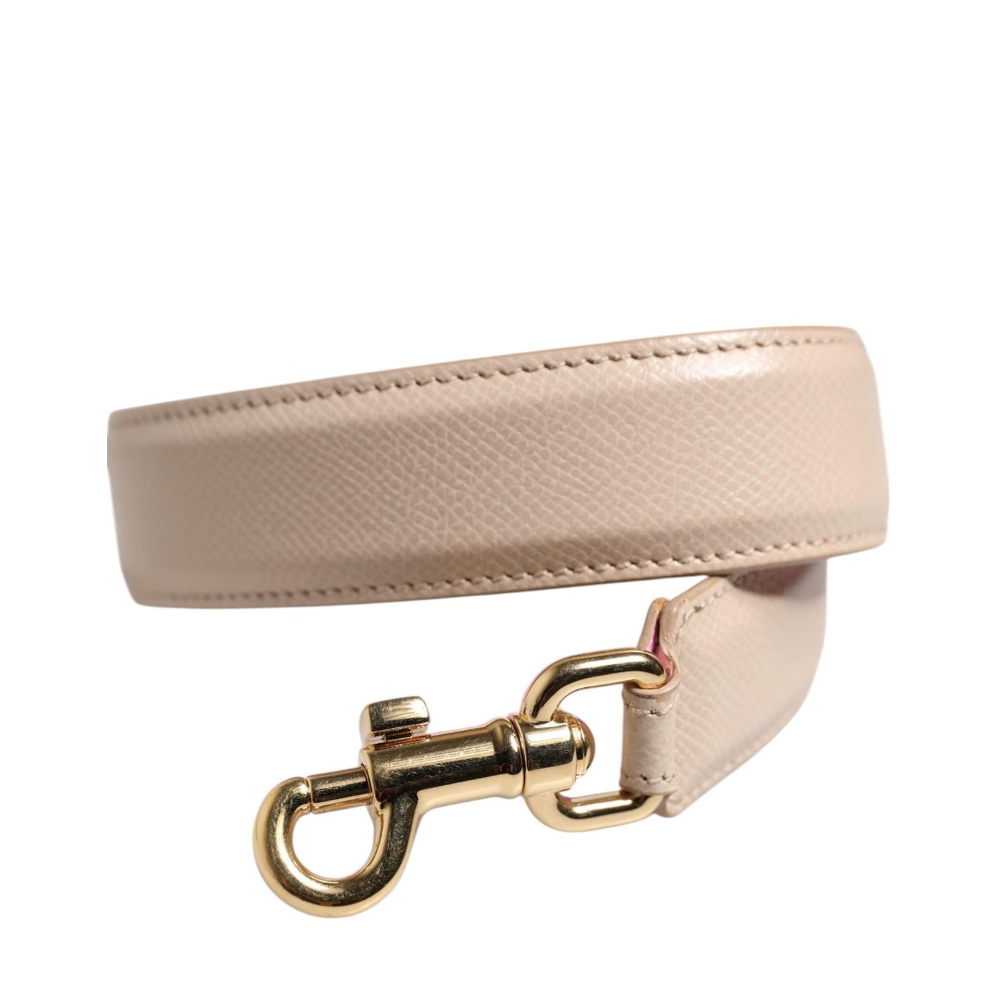 Dolce & Gabbana Beige Pink Leather Handbag Accessory Shoulder Strap