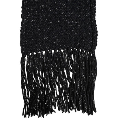 Dolce & Gabbana Black Cashmere Neck Warmer Wrap Shawl Scarf