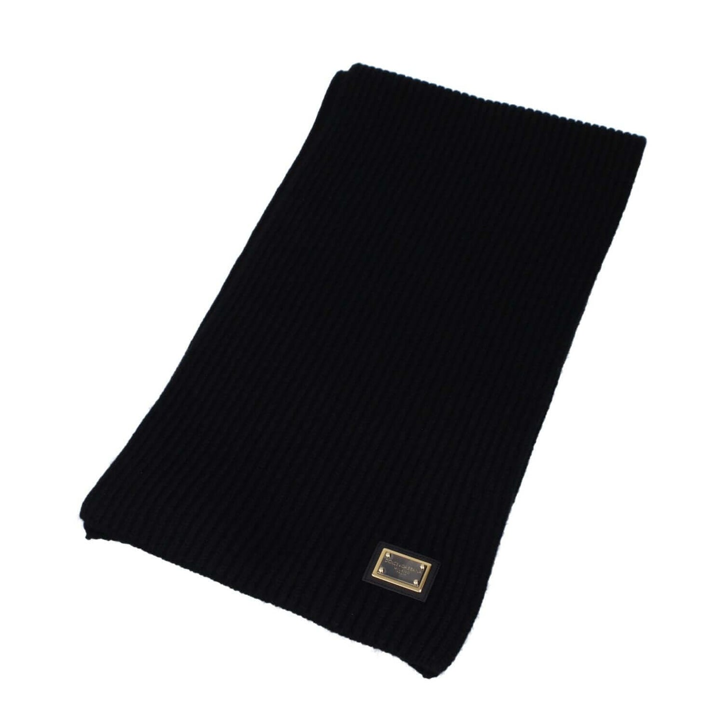 Dolce & Gabbana Black Cashmere Scarf with side logo, 100% cashmere, 28×200 cm. Style: Casual, MPN: GXK64TJAWK0N0000.