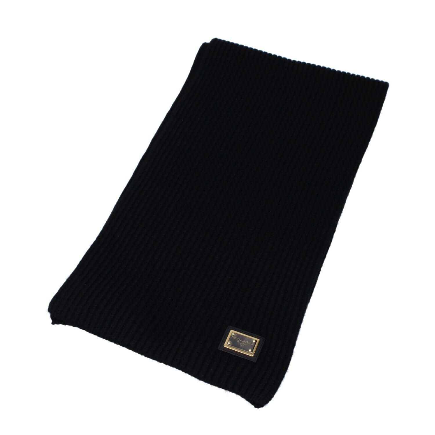Dolce & Gabbana Black Cashmere Scarf