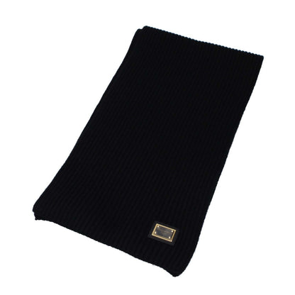 Dolce & Gabbana Black Cashmere Scarf with side logo, 100% cashmere, 28×200 cm. Style: Casual, MPN: GXK64TJAWK0N0000.