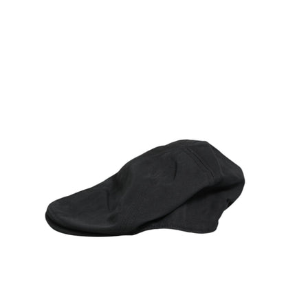 Dolce & Gabbana Black Cotton Blend Newsboy Men Cloth Cap Hat