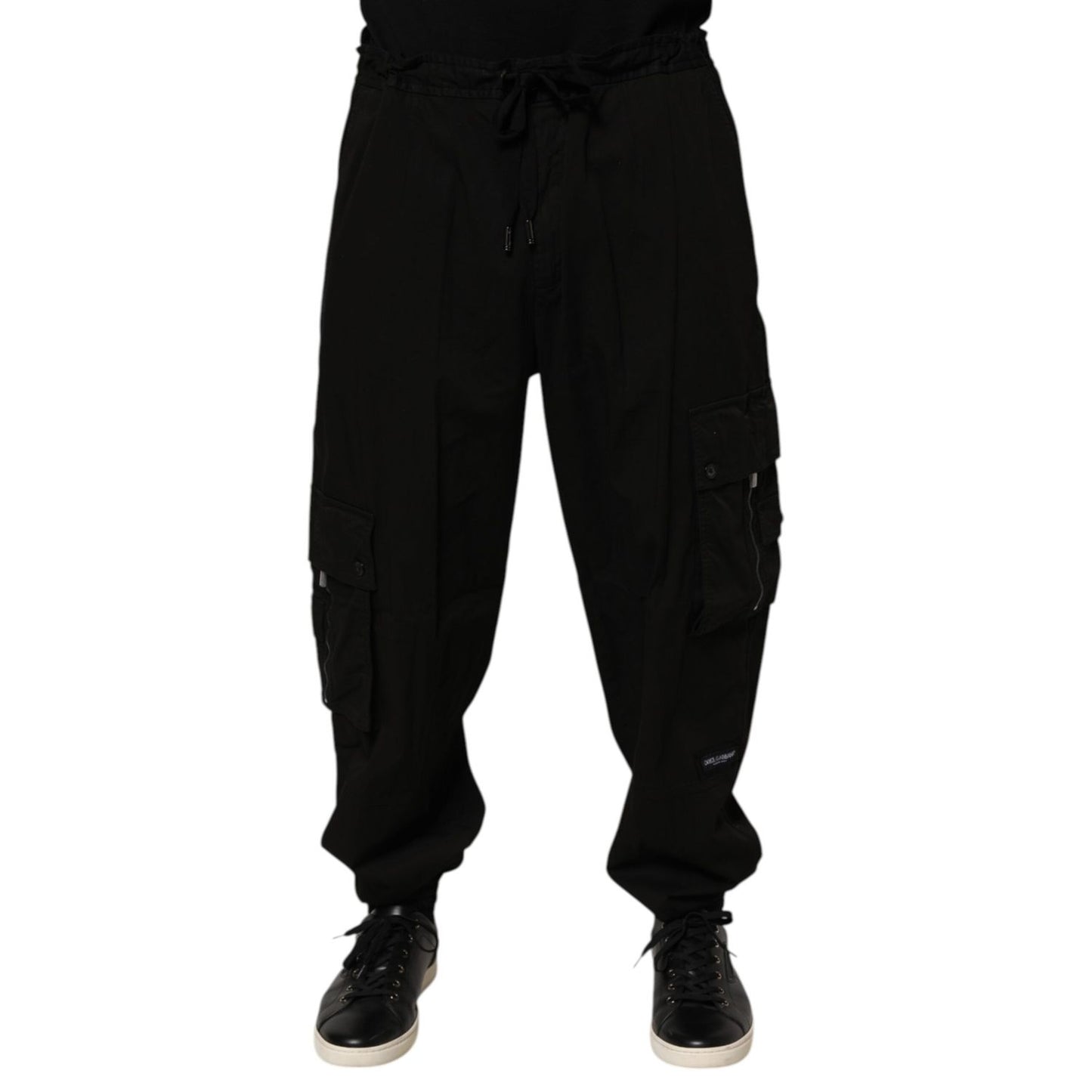 Dolce & Gabbana Black Cotton Cargo Jogger Sweatpants Pants