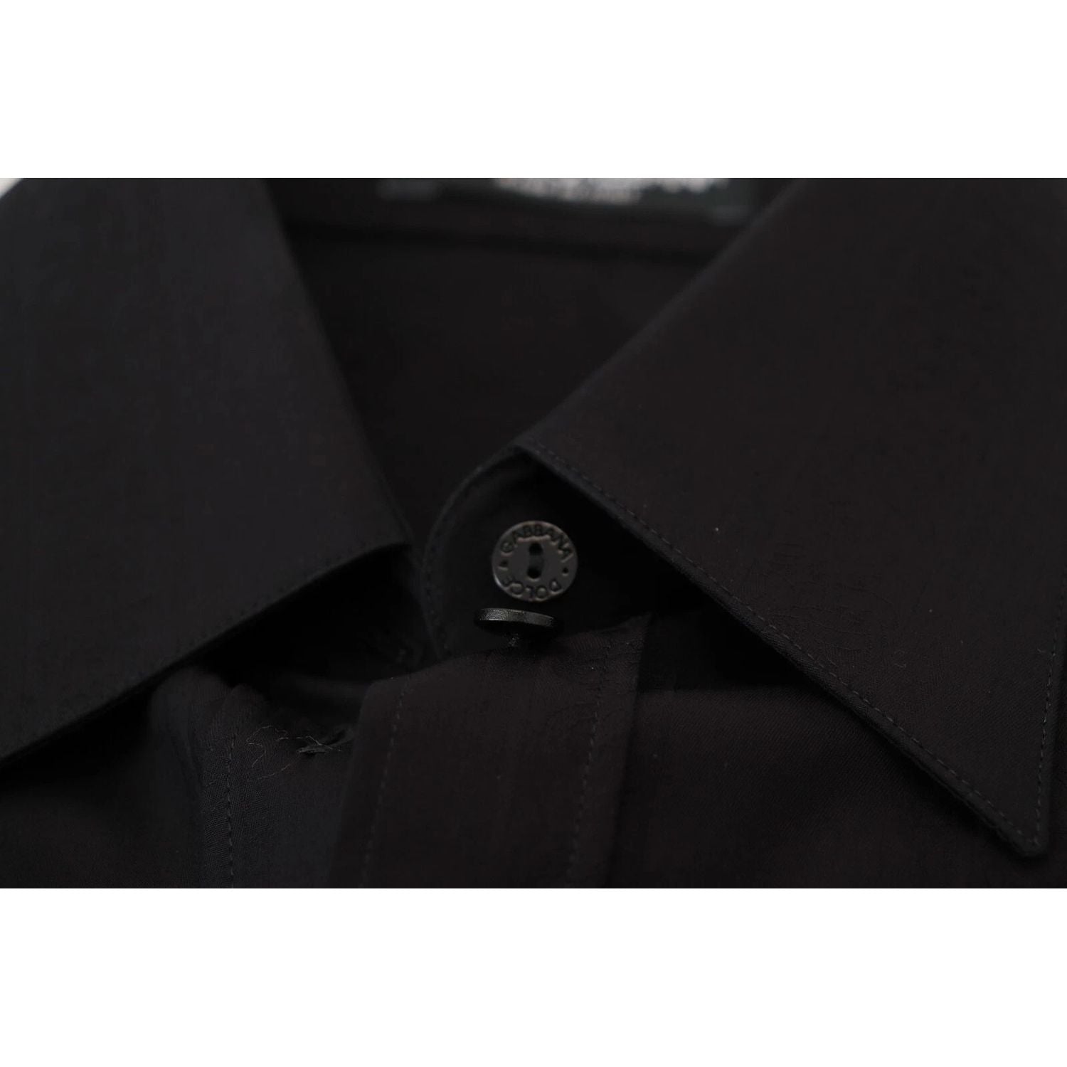 Dolce & Gabbana Black Cotton Collared Long Sleeves Shirt