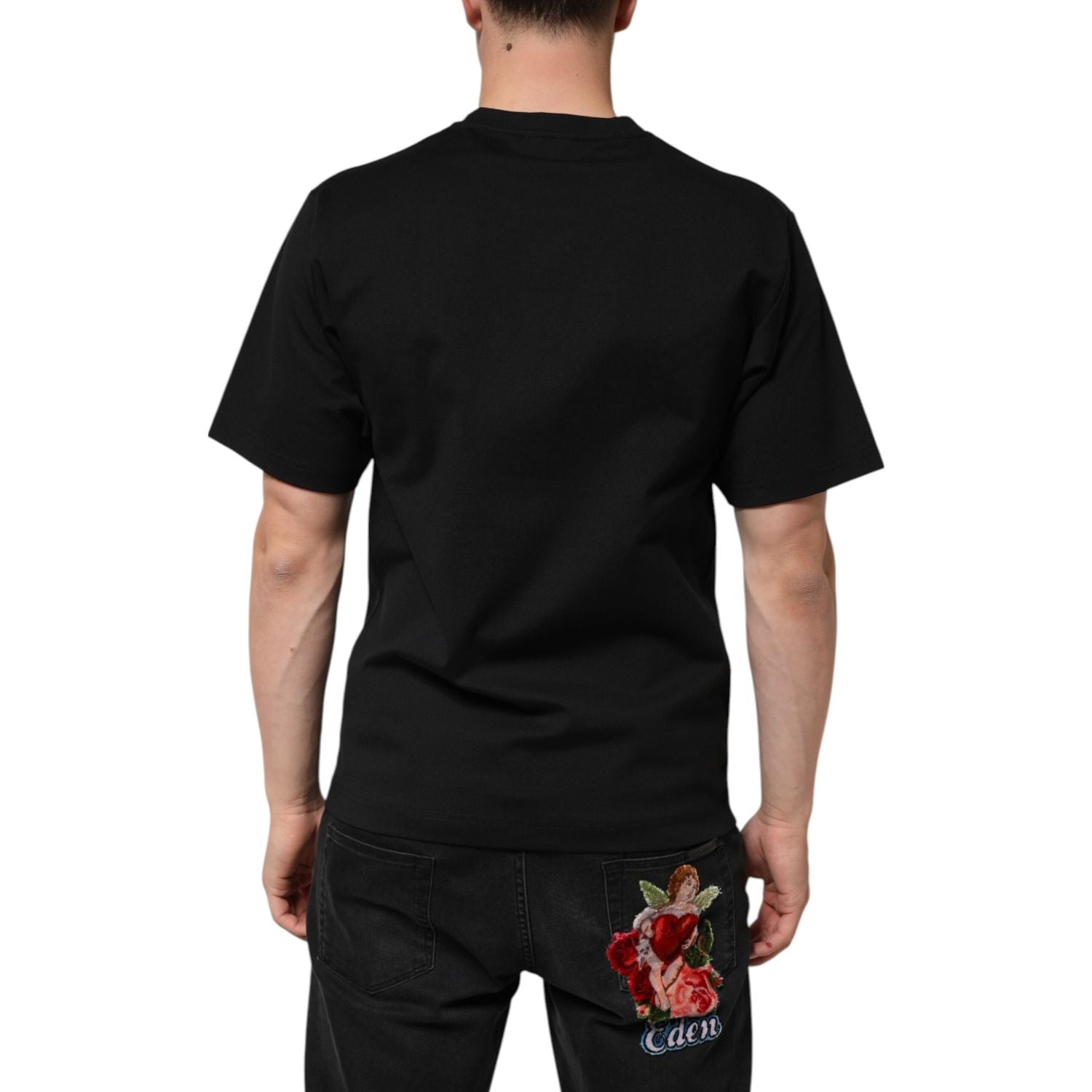 Dolce & Gabbana Black Cotton DG Logo Graffiti Short Sleeve T-shirt