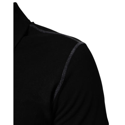 Dolce & Gabbana Black Cotton Graphic Print PoloShirt T-shirt