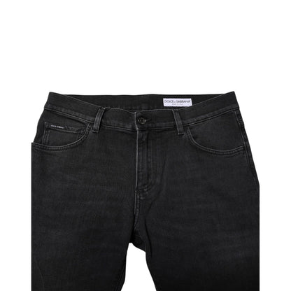 Dolce & Gabbana Black Cotton Skinny Men Denim Trouser Jeans